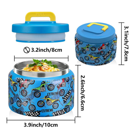 Barattolo per alimenti isolato 8 Oz bambini acciaio inossidabile thermos a vuoto ritorno a scuola 2025 a prova di perdite senza BPA