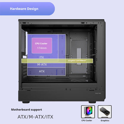 Boîtier PC avec côté en verre Support ATX M ATX ITX Radiateur 360mm