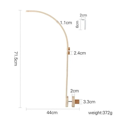 Wooden Baby Mobile Crib Arm Holder Newborn Sensory Toys