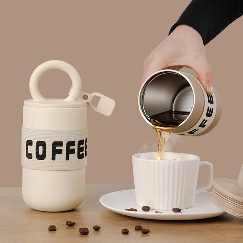 Koffiereisbeker 304 roestvrij staal 460ml geïsoleerde tumbler draagbaar met handvat modieus schattig herfst 2025