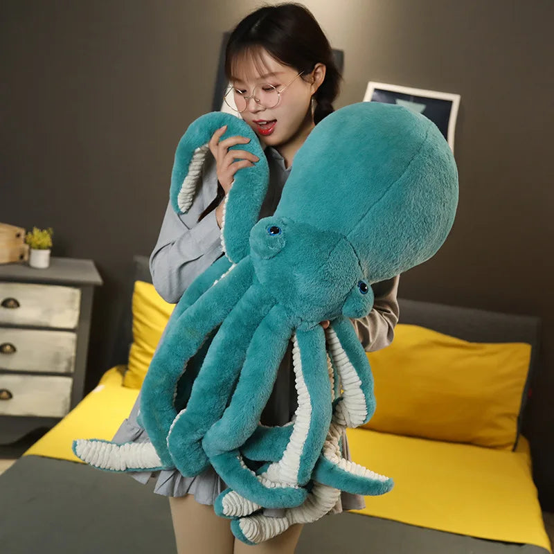 Jouet Poulpe en Peluche Coussin Créature Marine Réaliste en Peluche