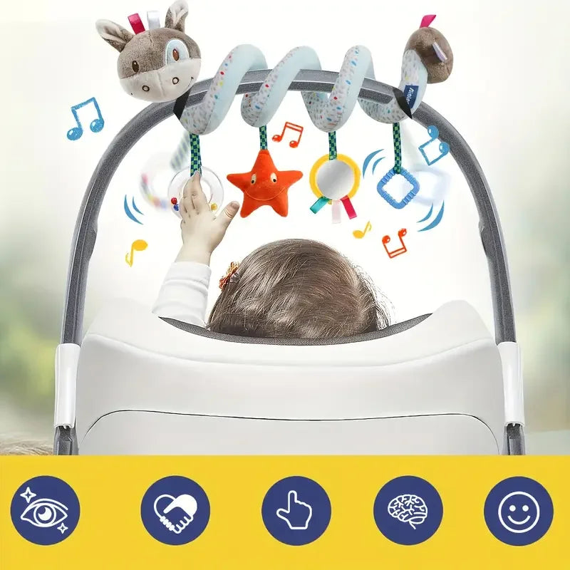 Spiral Plush Stroller Toy Portable Newborn Sensory Toys