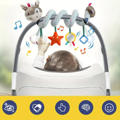 Spiral Plush Stroller Toy Portable Newborn Sensory Toys