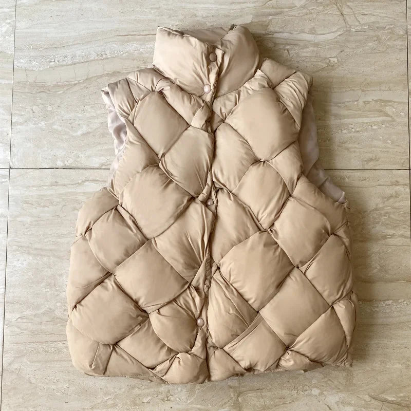 Insulating Women Puffer Vest - Boxy Quilt Polyfill Winter