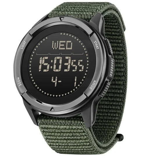 Digital 45mm Carbon Fiber Watch Nylon Strap Waterproof