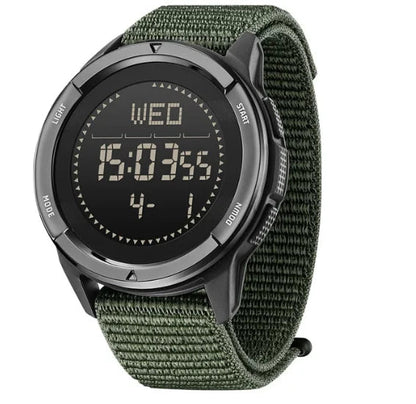 Digital 45mm Carbon Fiber Watch Nylon Strap Waterproof