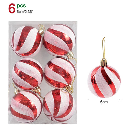 6cm Clear Glass Christmas Ornaments - 6-Pack Decorative Balls for New Year Tree, Perfect Holiday Gifts 2023