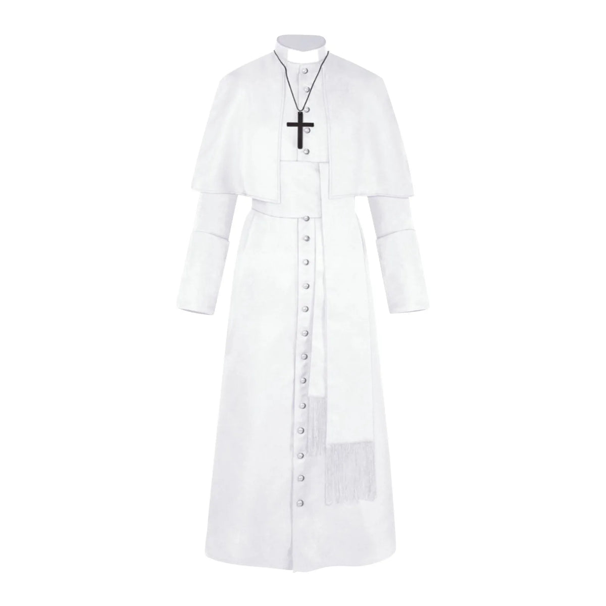 Middeleeuws katholiek priesterkostuum, pauselijke geestelijke, kazuifel-cosplaykostuum voor mannen, Halloween 2026