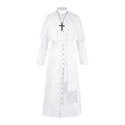Middeleeuws katholiek priesterkostuum, pauselijke geestelijke, kazuifel-cosplaykostuum voor mannen, Halloween 2026