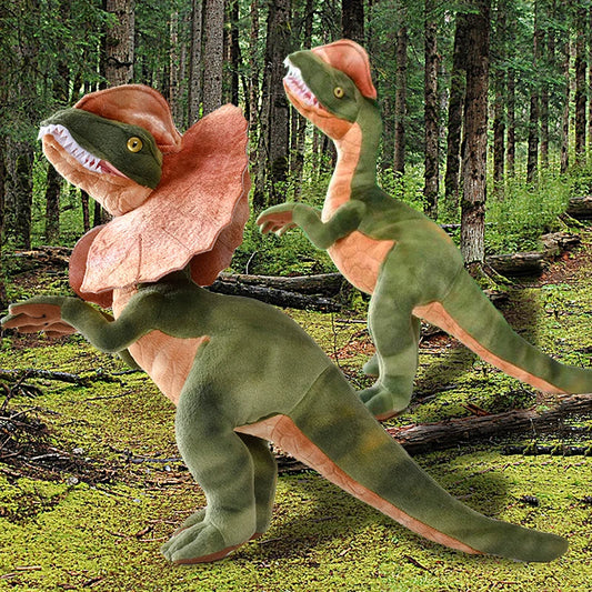 Giocattolo di peluche Dilophosaurus Doppia cresta Morbido dinosauro da collezione