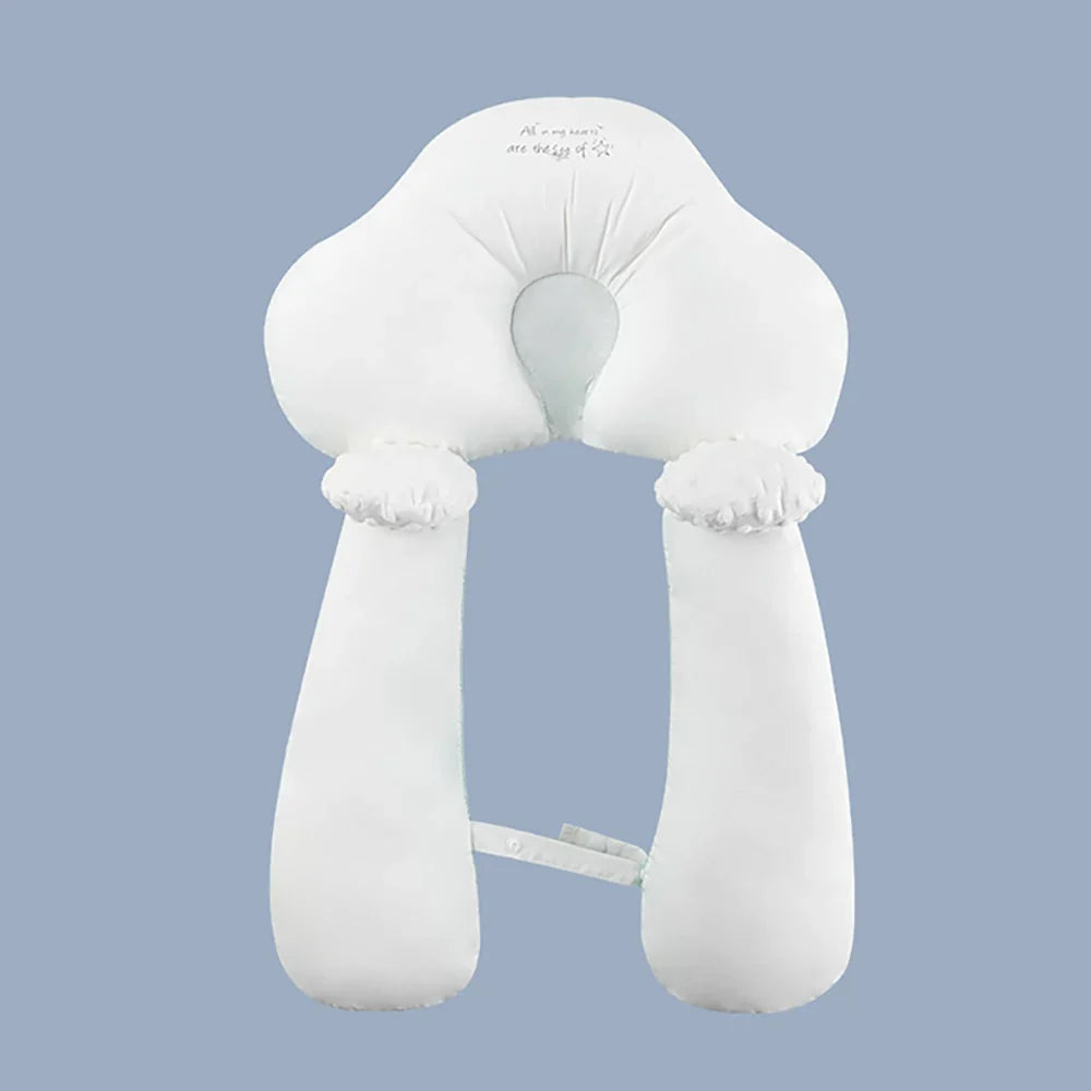 Organic Cotton U-Shape Baby Pillow - Soft & Safe Neck Support for Infants, Adjustable HugBuddy™ Design for Cozy Sleep