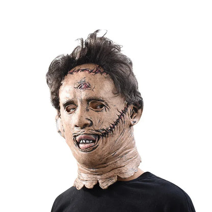 Leatherface-masker van Texas Chainsaw Massacre van siliconen, horrorcosplaymasker voor volwassenen, rekwisiet voor Halloweenfeesten 2026