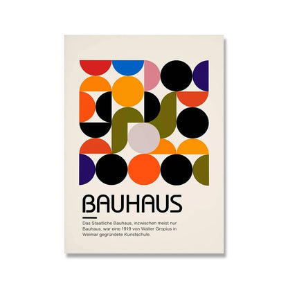 Impression sur toile murale Bauhaus avec citation rose moderne nordique