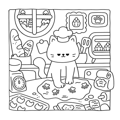 Coloring Book Bold-Easy Patterns Cat Life Fall 2025 Gift Relaxation And Stress Relief