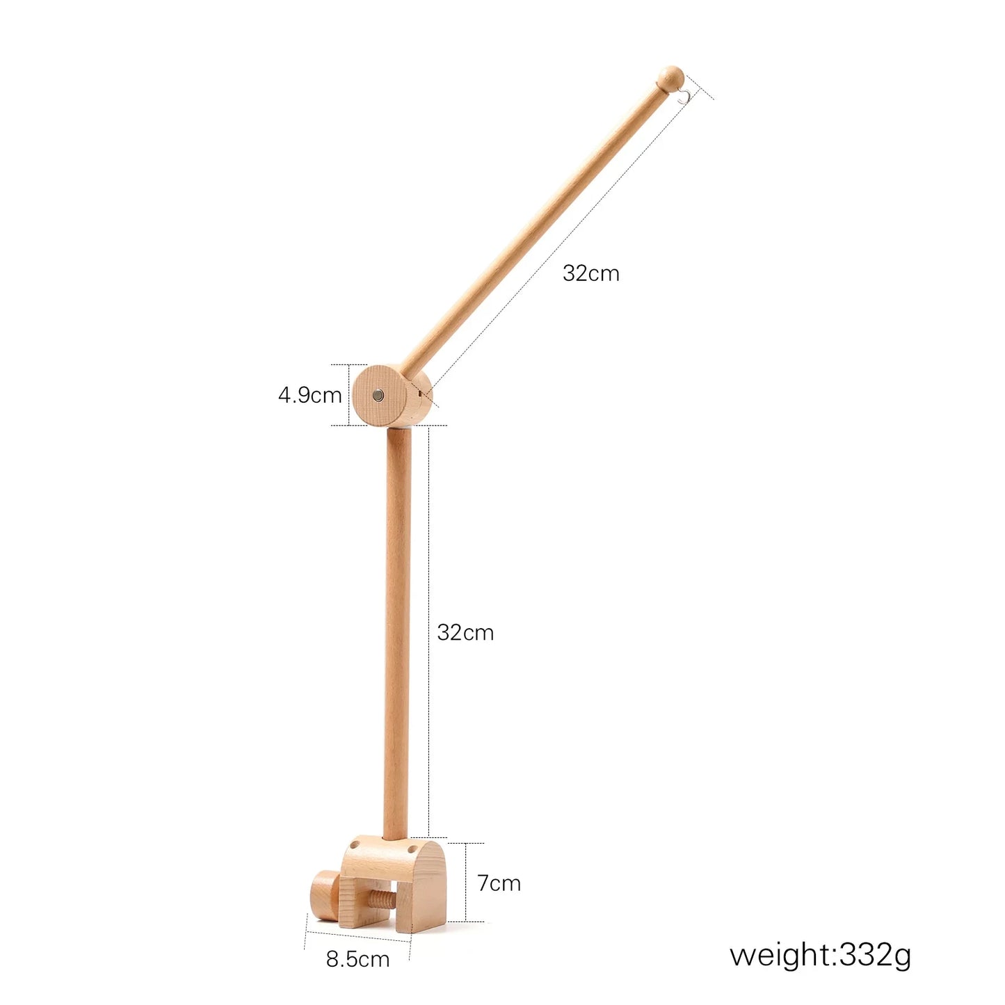 Wooden Crib Mobile Bracket Newborn Sensory Toys Soothing