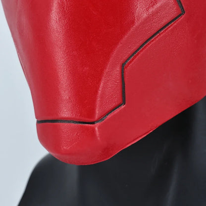 Red Hood-superheldenhelm van latex, cosplaymasker dat het hele gezicht bedekt, voor volwassen mannen, Halloween en gemaskerde bals 2026