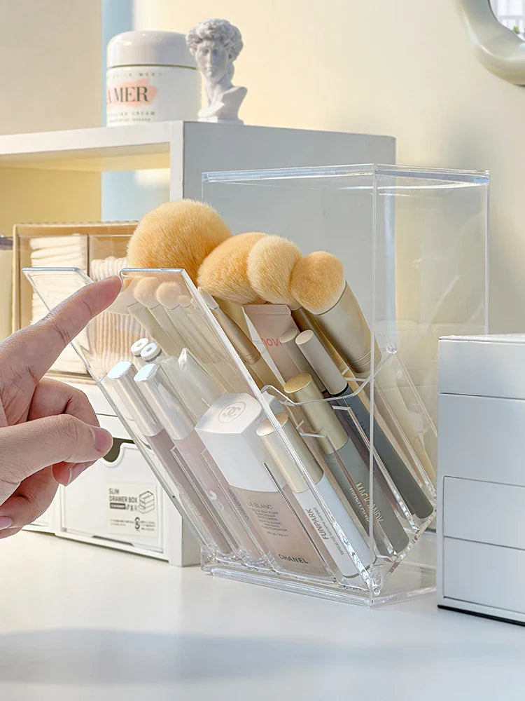 Make-upkwastenhouder met deksel acryl organizer doos grote capaciteit verdeler opslag stofvrij val 2025 cadeau