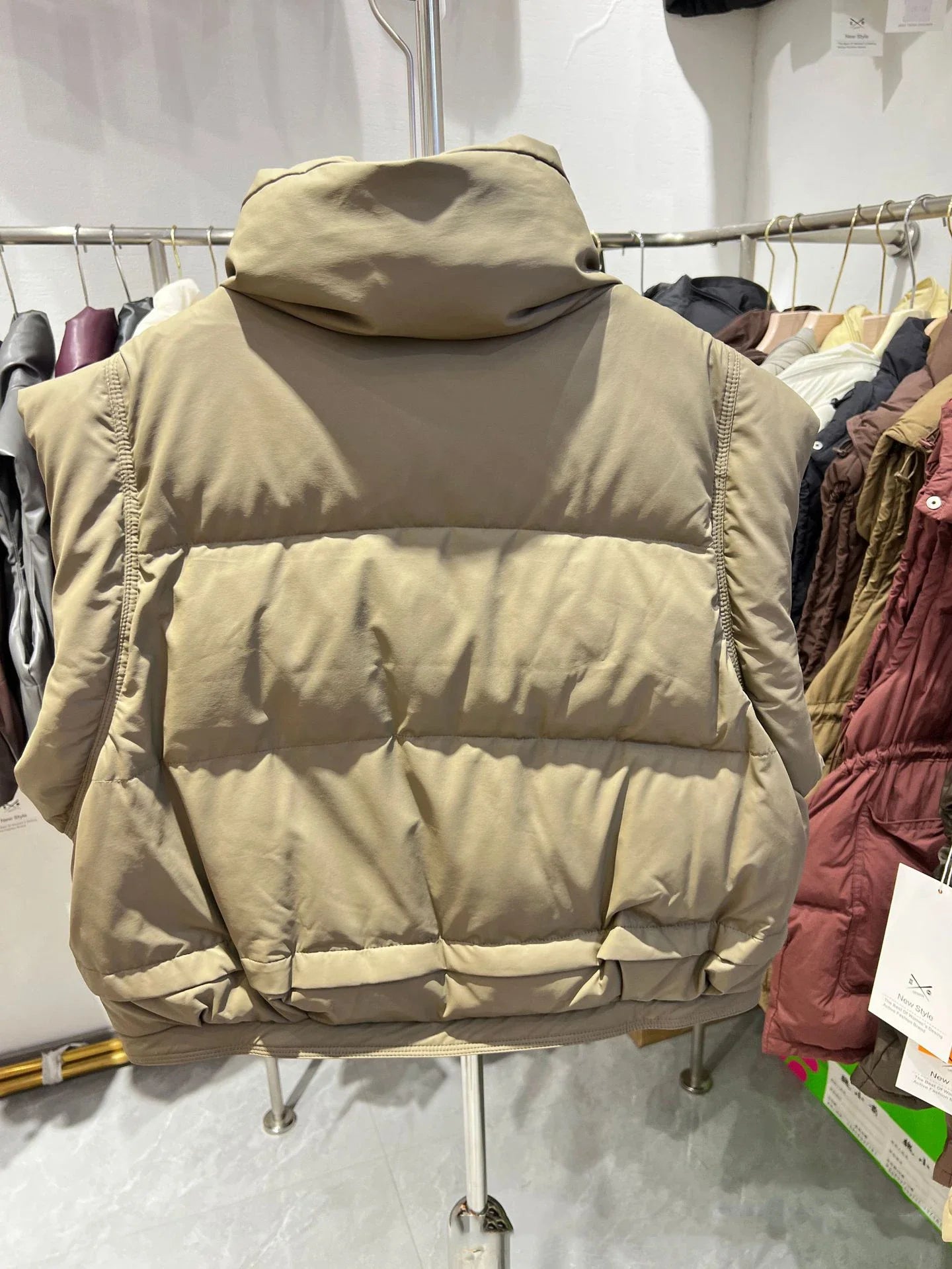 Warm Women’s Down Vest - Cropped Boxy, PU, Winter Layering