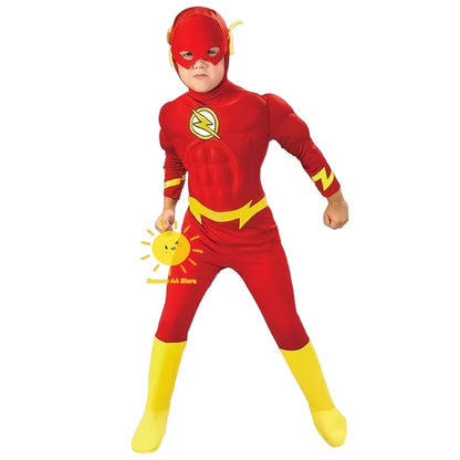 The Flash DC-superheldencosplaykostuum, gespierd pak met masker en riem voor volwassenen, Halloween-carnaval 2026