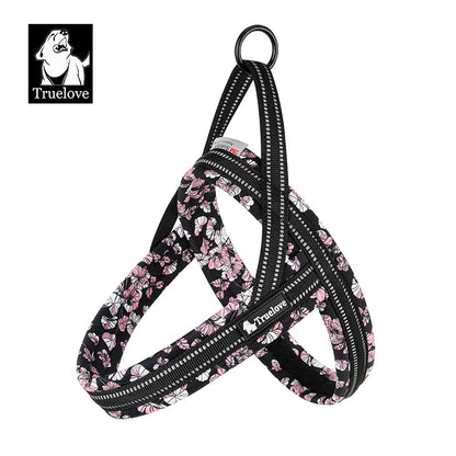 Arnés para perro floral de malla con chaleco acolchado arnés de ajuste rápido ajustable para todas las razas otoño 2025 cómodo para paseos