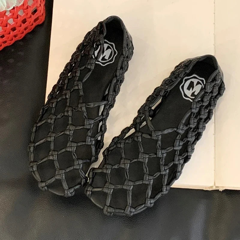 Breathable Women’s Ballet Flats - Mesh Weave, Summer