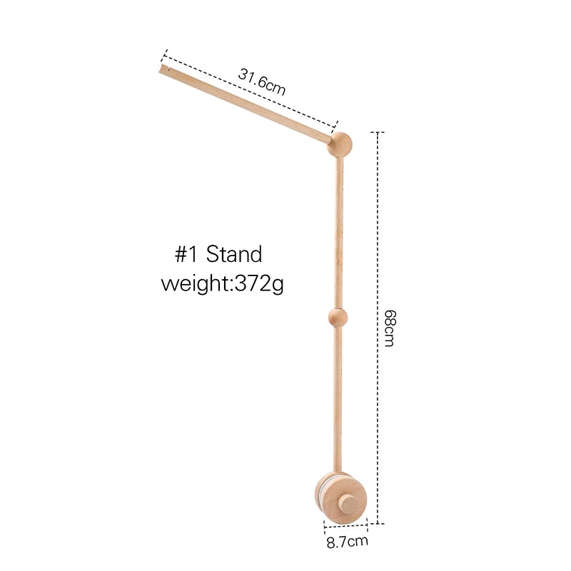 Baby Crib Mobile Wooden Nursery Newborn Sensory Toys