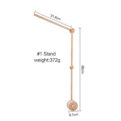 Baby Crib Mobile Wooden Nursery Newborn Sensory Toys