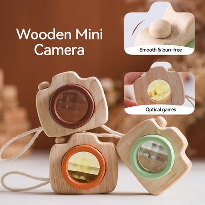 Wooden Montessori Camera Toy for Kids, BPA Free, Lightweight, Sensory Play Gift for Toddlers and Young Children