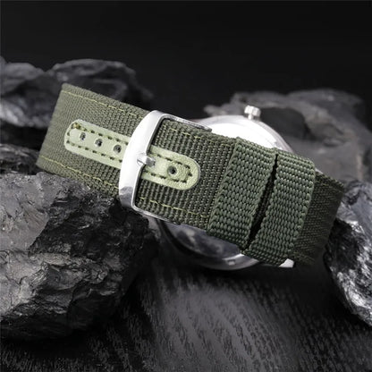 Quartz Field Watch Nylon Strap Military Style Date Luminous