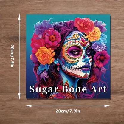 Coloring Book Upgraded Thickened Paper Sugar Skull Art Halloween Trend Gift Idea 22 Pages