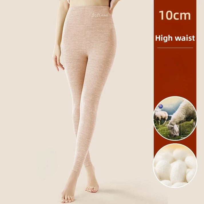 Seidenvelours Thermo-Leggings für Damen - Hohe Taille mit Bauchkontrolle & Po-Lifting Winterhose