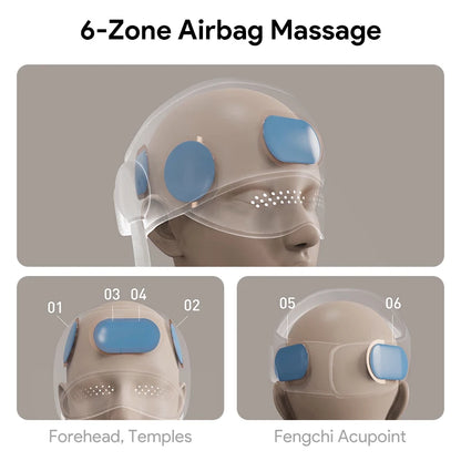 Graphene Heated Head Massager Air Pressure & Eye Compress – Stress Relief Sleep Aid 2026