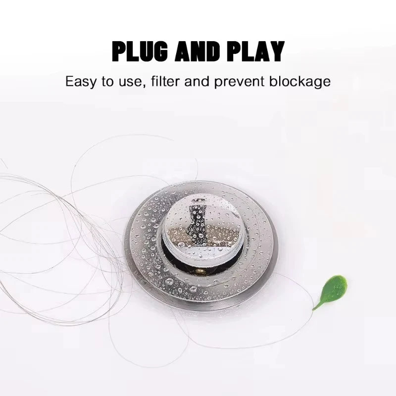 Pop-Up Drain Stopper Basin Hair Catcher Stainless Steel Filter Anti-Odor Fall 2026 Home Upgrade