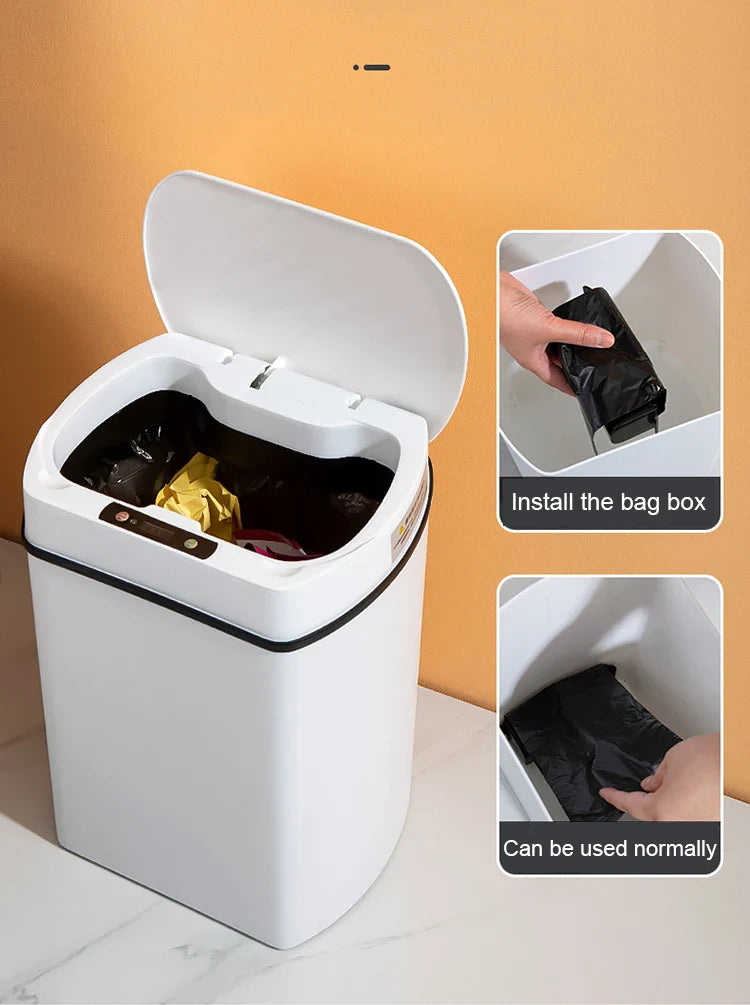 Smart Sensor Trash Can Rectangular Kitchen Bathroom
