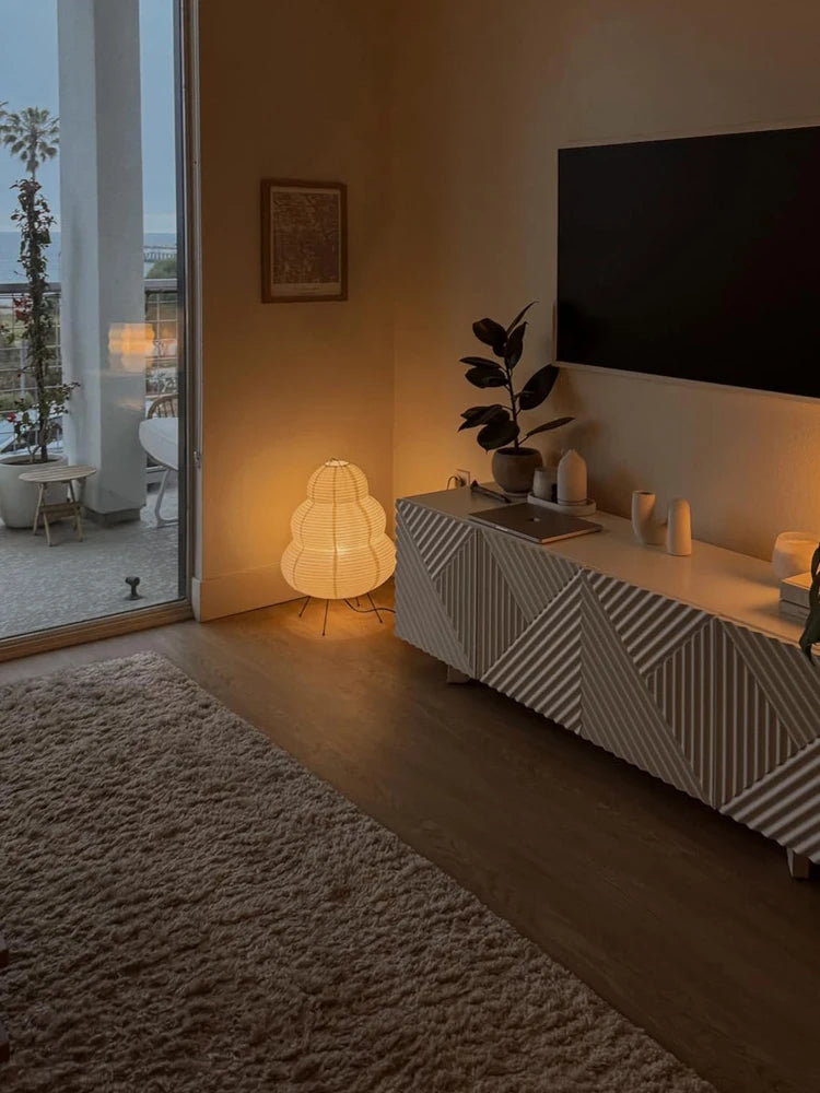 LED Rice Paper Lamp Tricolor Dimming Japanese Style