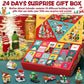 24 Days Christmas Advent Calendar Building Blocks Set - Fun DIY Santa Toys for Kids