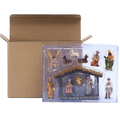 Nativity Scene Set 12-Piece Resin Tabletop Nativity Set for Christmas Indoor Decor Timeless Centerpiece