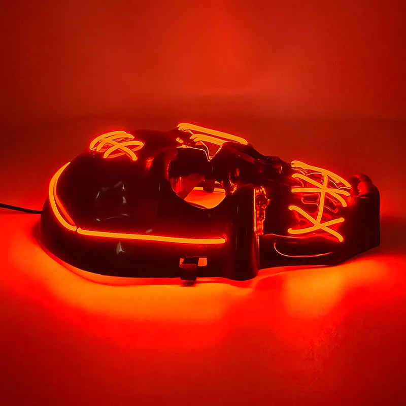LED Glowing Skull Mask Full Face Halloween 2025 Cosplay