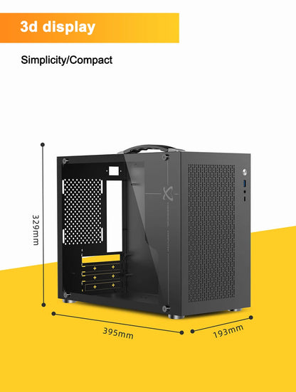 Boîtier PC Mini ITX Côté Transparent Refroidissement Liquide 240mm