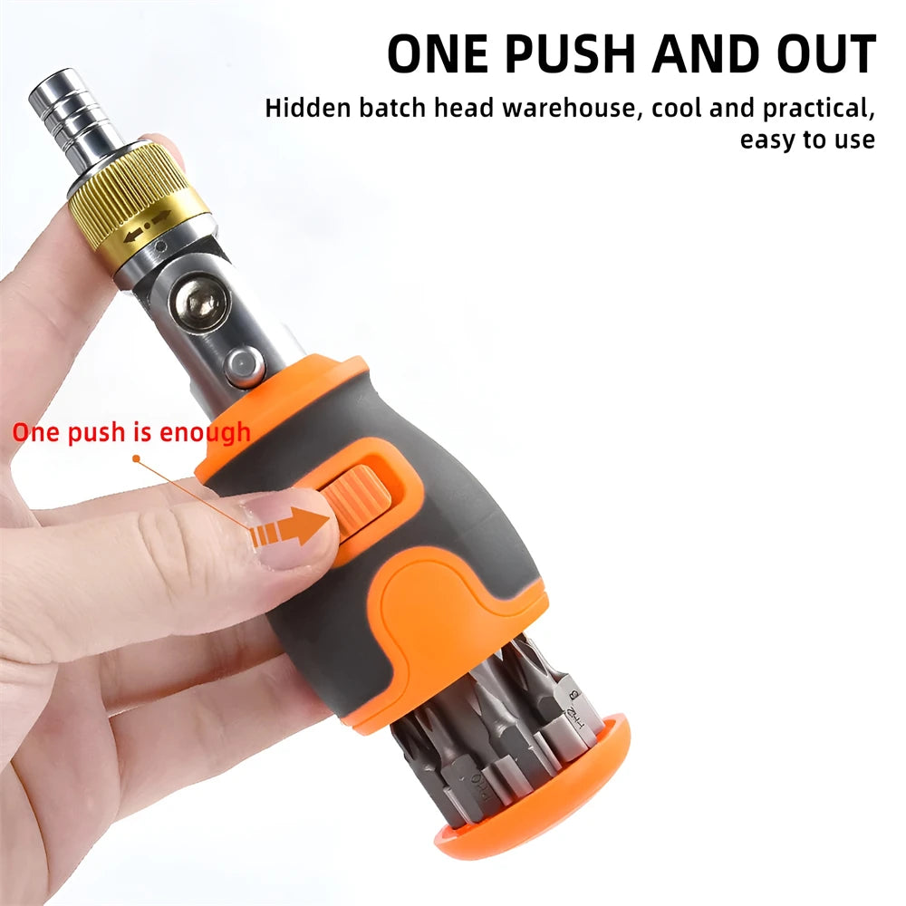 Portable 8-in-1 Mini Ratchet Screwdriver Set - Magnetic Multi-Tools for Home Use