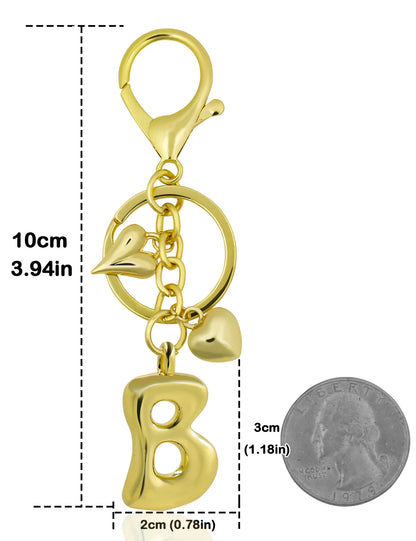 Personlig nøglering guld boblebogstav taskevedhæng gave