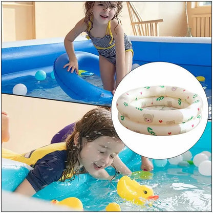 Piscina Inflable Pequeña para Niños, Piscina Plástica Pequeña de PVC Duradero con Diseño de Oso Brillante para Diversión Segura al Aire Libre