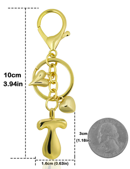 Personlig nøglering guld boblebogstav taskevedhæng gave