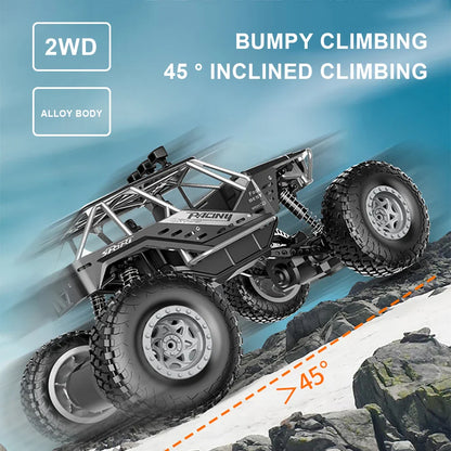 Remote Control Car Off Road Monster Truck Rock Crawler 4WD Dual Motors Metal Shell LED Headlights Kids Gift Fall 2025