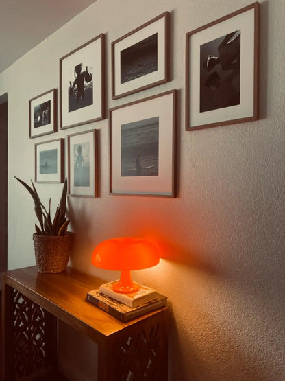 Japandi LED Mushroom Table Lamp Ivory Minimalist Bedside Lighting