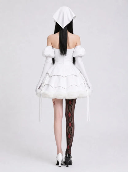Alien Stage Zombie Mizi Sua-cosplaykostuum, complete set met witte jurk voor vrouwen en volwassenen, Halloween 2026