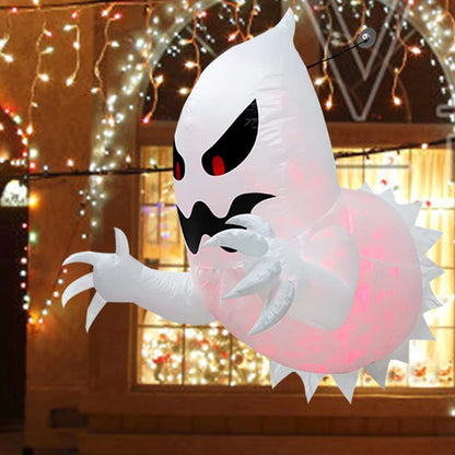 Opblaasbare geest van 1.4m voor Halloween, opvouwbare ballon voor raam en buitendecoratie in de tuin 2026