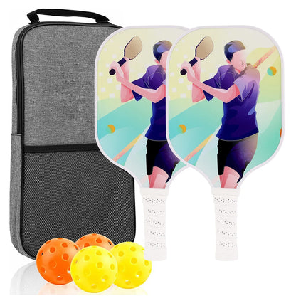 Variant image for USAPA Approved Pickleball Paddle Set of 2 with 4 Balls and Carrying Bag - Lightweight Fiberglass Rackets for Indoor and Outdoor Play-11