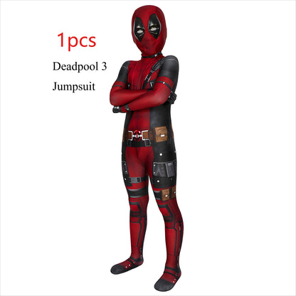 Deadpool-superhelte-cosplay-jumpsuit til børn med maske, komplet sæt til halloween og fødselsdagsgave 2026