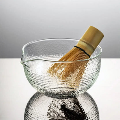 Matcha Mixing Bowl Glass Pouring Spout Japanese Tea